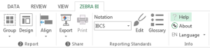 Zebra BI Excel Ribbon Help