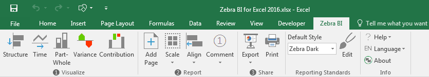Zebra BI for Excel 2016