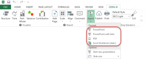 Zebra BI export to PowerPoint PDF or Excel