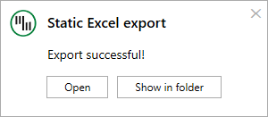 Export to static - export successful